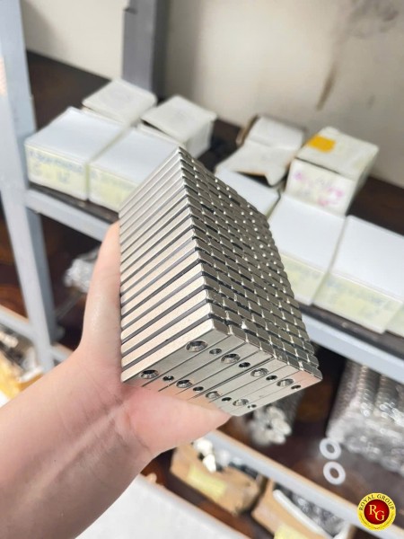 Nam châm đất hiếm 50x10x5 lỗ vát 5mm